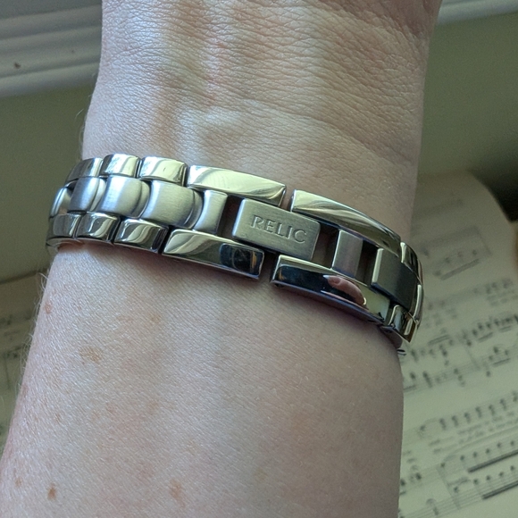 Relic Silver Watch with Crystal Accents - Picture 11 of 16